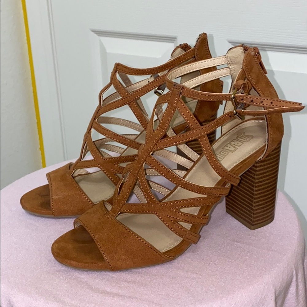 Brown Suede Summer Heels